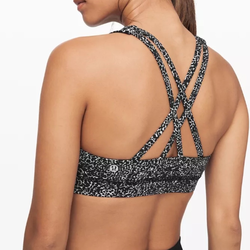 lululemon athletica Black and Patterned Sports Bra 8